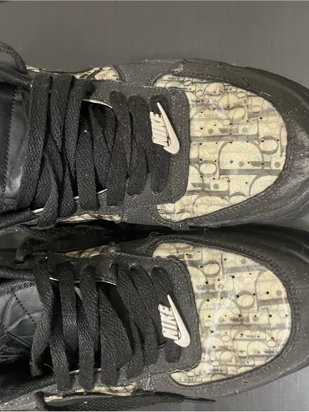 Dior Black and Beige Logo Accent Sneakers - Picture 3 of 8